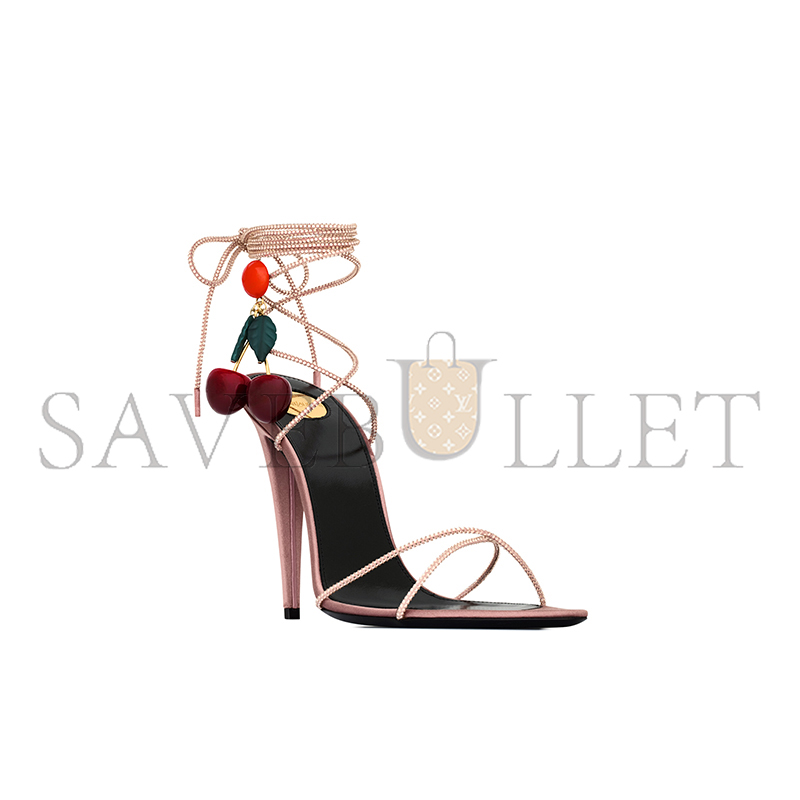 YSL MON CHÉRI SANDALS IN SUEDE AND RHINESTONES 863530AAF555787